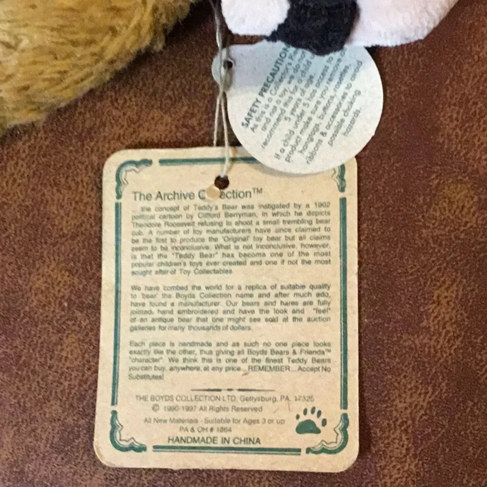 VINTAGE BOYDS BEARS & FRIENDS Pink-Hat Jointed Plush Trio (2 NWT) 1990s–Y2K Gift